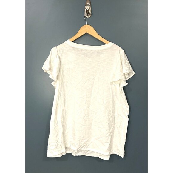 NEW Ingrid + Isabel White Maternity T-Shirt XXL Soft Cotton with Flutter Sleeves - Picture 2 of 4